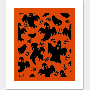 Boo Ghosts Pattern Posters and Art